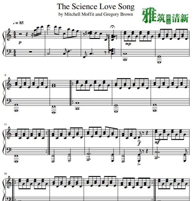 p17159 the science love song钢琴谱