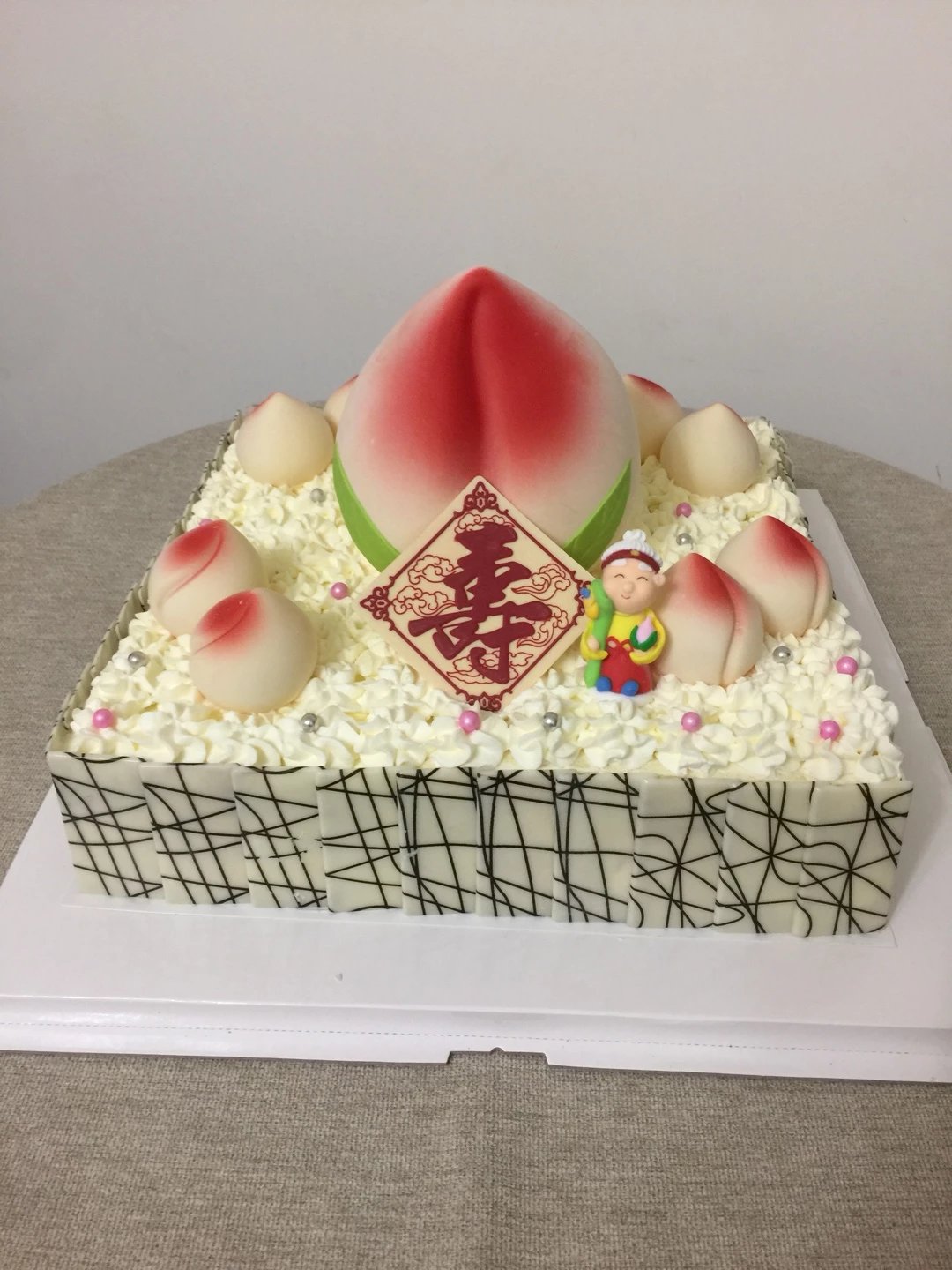 【预定】祝寿单层生日蛋糕三种口味蛋糕:原味水果蛋糕,黑巧奶油蛋糕