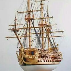 名称:中国绿眉毛三桅帆船模型 木质古典帆船拼装套材 科普器材 比例:1