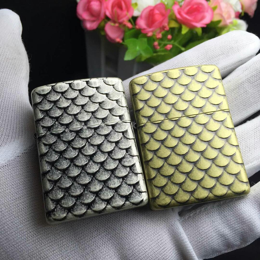 兰芝韩版系列:正品zippo 盔甲加厚 三面加工龙鳞d5 停产版