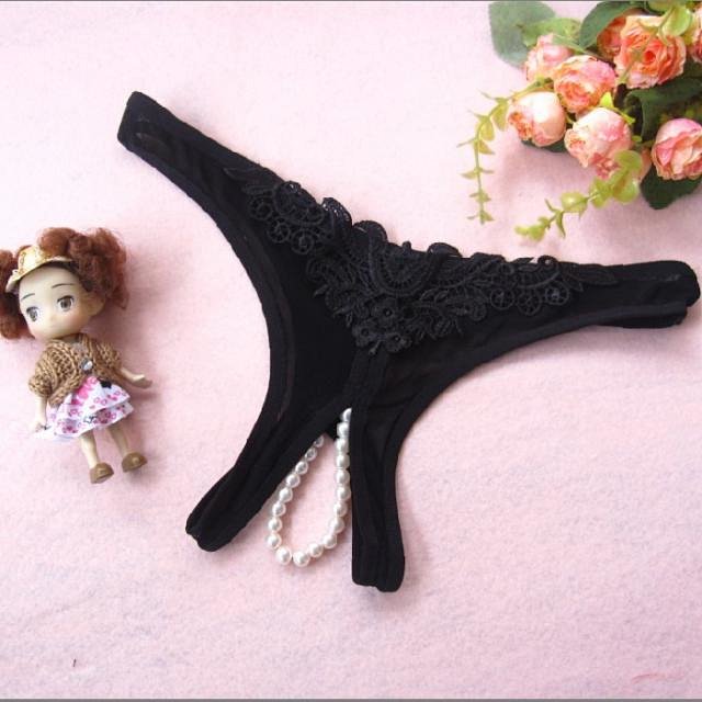 珍珠开档长裙t裤女式性感情趣内衣情趣内裤9626女士t裤b6性感性感开衩透明图片