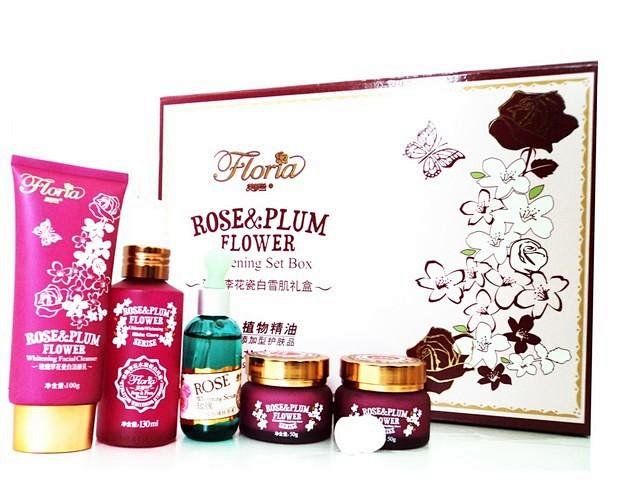包邮 正品 芙罗兰 hi001玫瑰李花瓷白雪肌礼盒 5件套装 美白保湿
