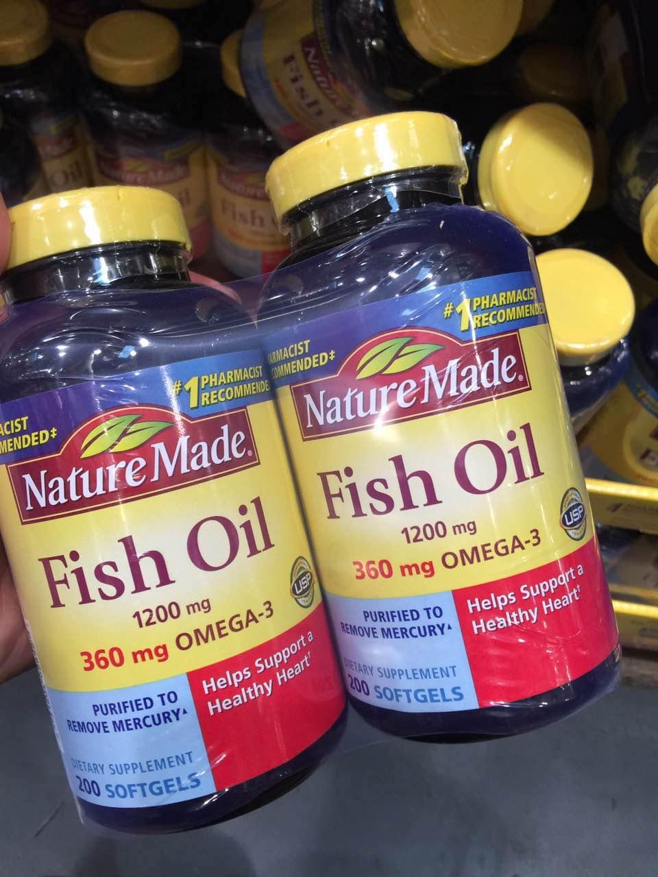 nature made fishoil 深海鱼油软胶囊含:fish oil 1200mg onega-3 360