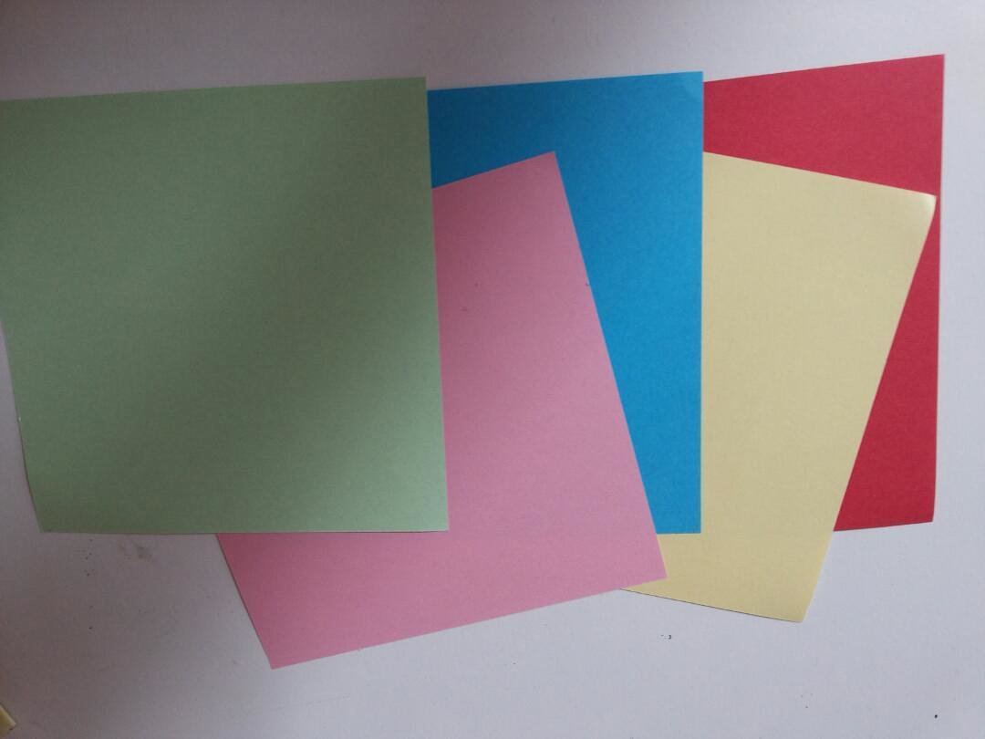 折纸方形五色,软纸片