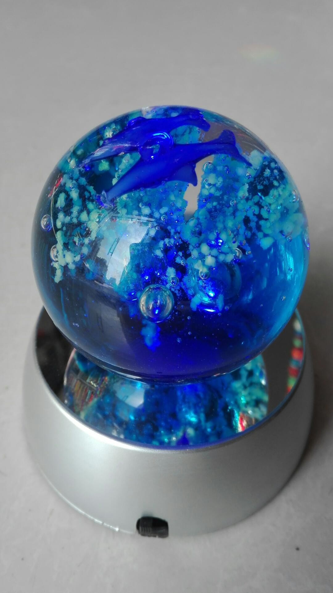 博山纯手工琉璃球 家居装饰摆设品 (10两)6cm夜光球 两种颜色可选(蓝