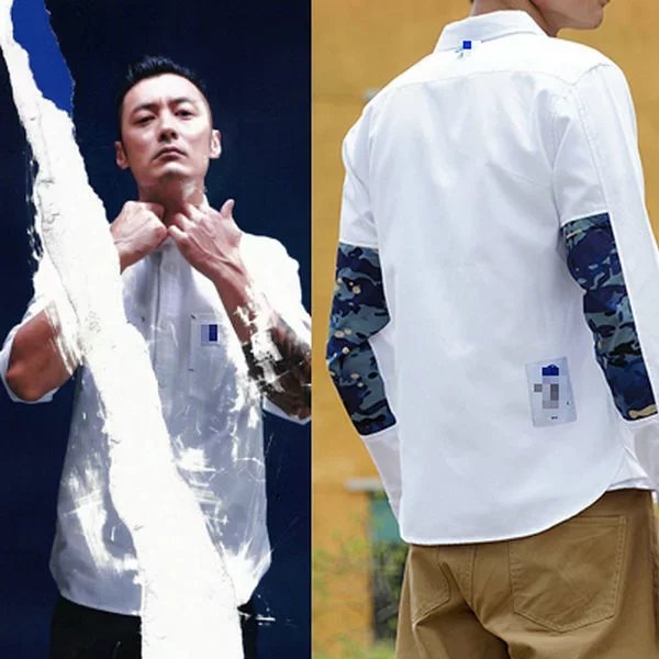 MADNESS Shirts Long-Sleeve Camouflage Elbow-Patch Shirt image 2