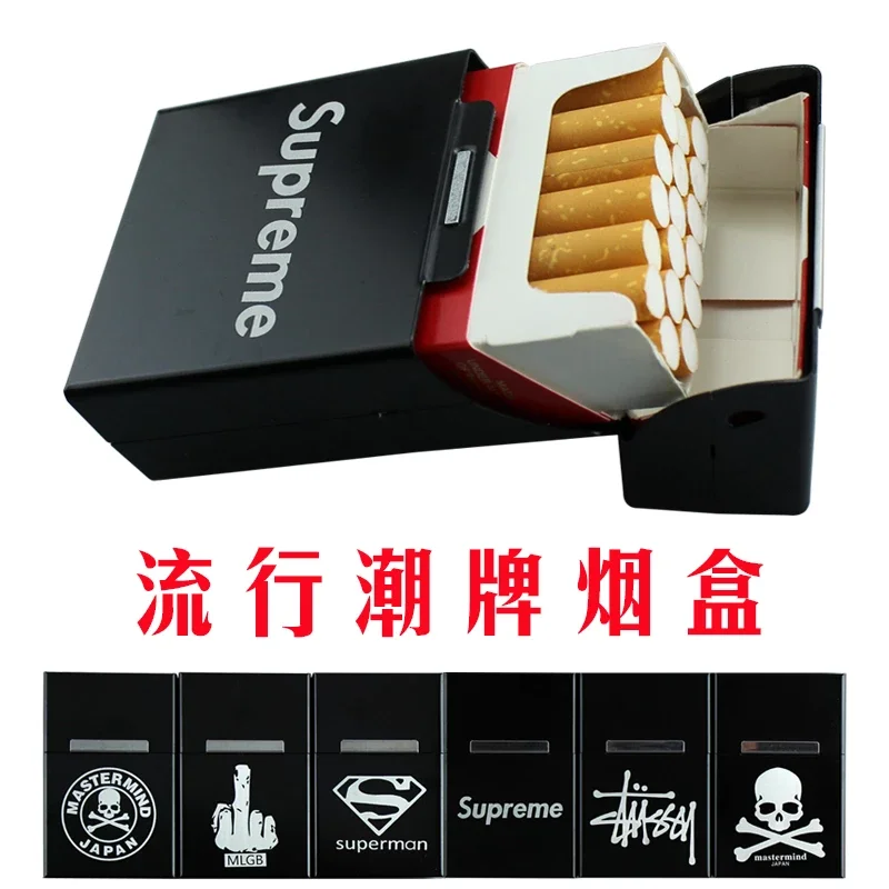 supreme cigarette case Chao Brand Surrounding Smoking Gift CC Superman Superman Adi 20 Pack I Flip Magnet European and American Trend Personalized Toy Gift Small Gift Clearance Free Shipping All-match Mainstream the ឈុត supreme cigarette