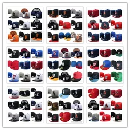 thumbnail for Non-adjustable full set of large size hats fully enclosed baseball caps American street HIPHOP trend men and women flat brim hats NY LA Red and White Sox Blue Jays Pirates Dodgers Warriors Orioles Angels Mets