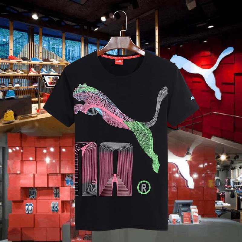 彪马PUMA短袖T恤黑色运动纯棉圆领男款修身半袖汗衫 3057 颜色 2种 尺码M5XL