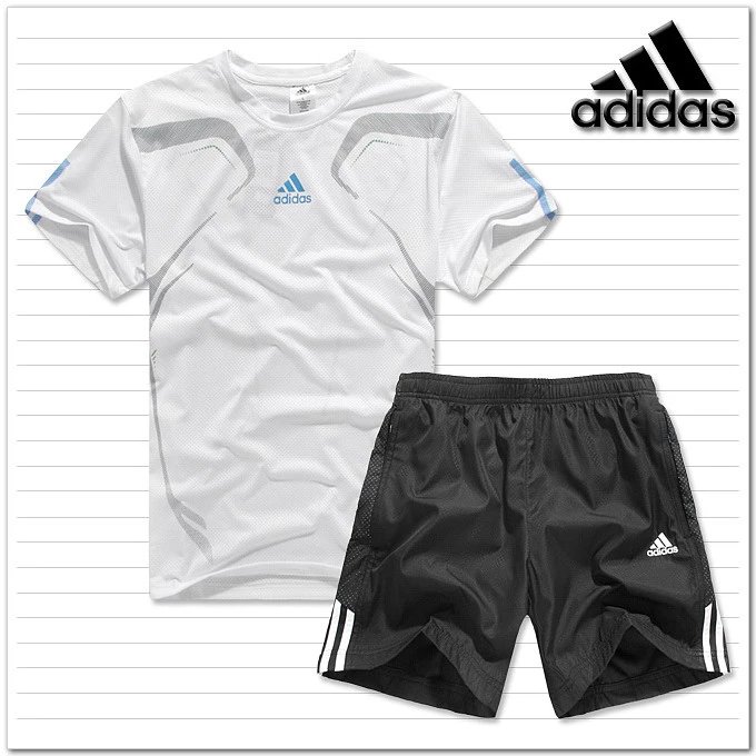阿迪达斯男夏季运动套装跑步健身运动服短袖短裤套装 颜色4种 尺码L3XL 4