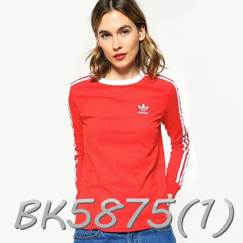Adidas经典女款修身运动长袖T恤体恤 5873女长袖 颜色 3种 尺码  XSXL 5