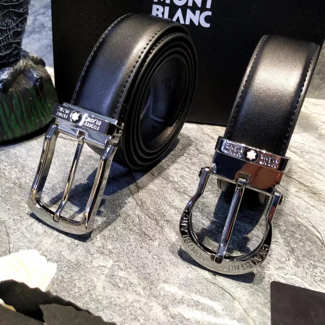 Black Leather Belt with Silver Buckle