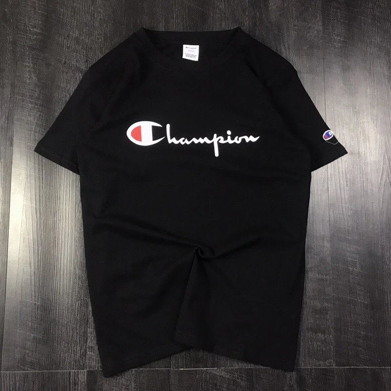 Champion Script Logo Black T-Shirt