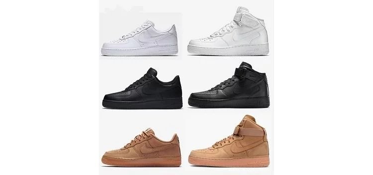 专柜品质2017秋冬款买一送三AF1空军一号纯白皮面男鞋低帮女