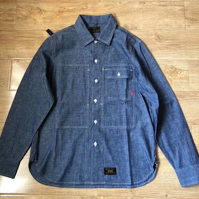 wtaps BIB / LS / COTTON. CHAMBRAY 白 seven-health.com