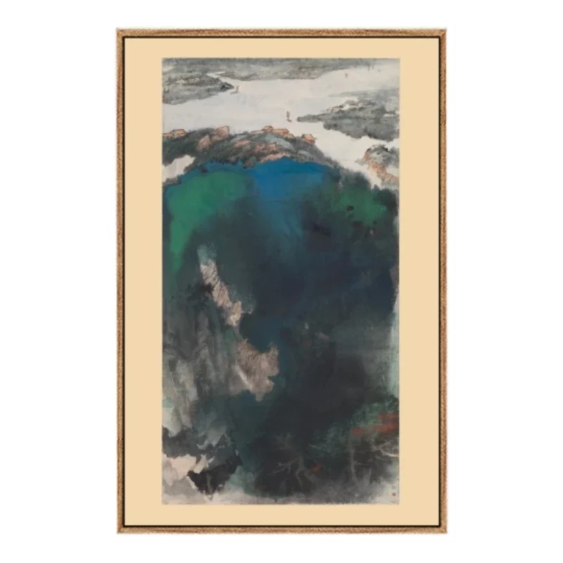 阔浦遥山-张大千-台北故宫博物馆艺术名作框画