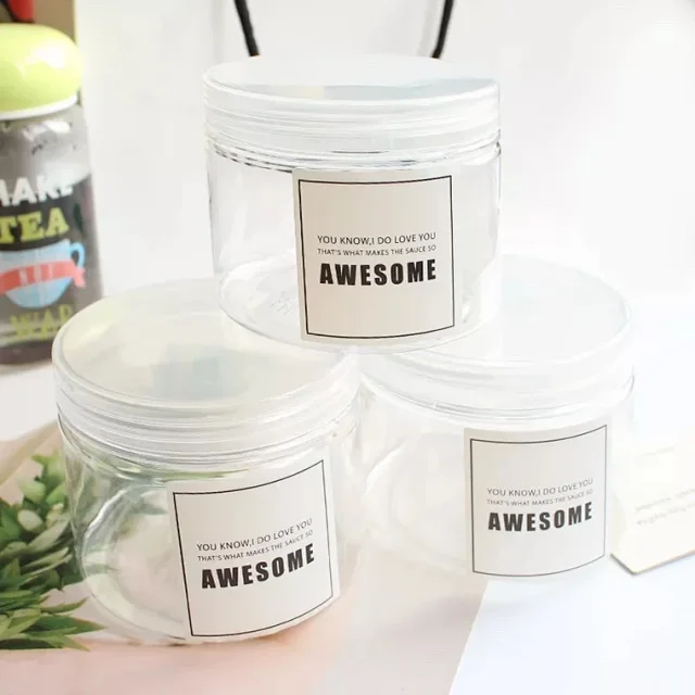 买二送一 韩国发饰收纳罐子英文标签简约收纳盒饰品塑料盒首饰防尘礼物盒