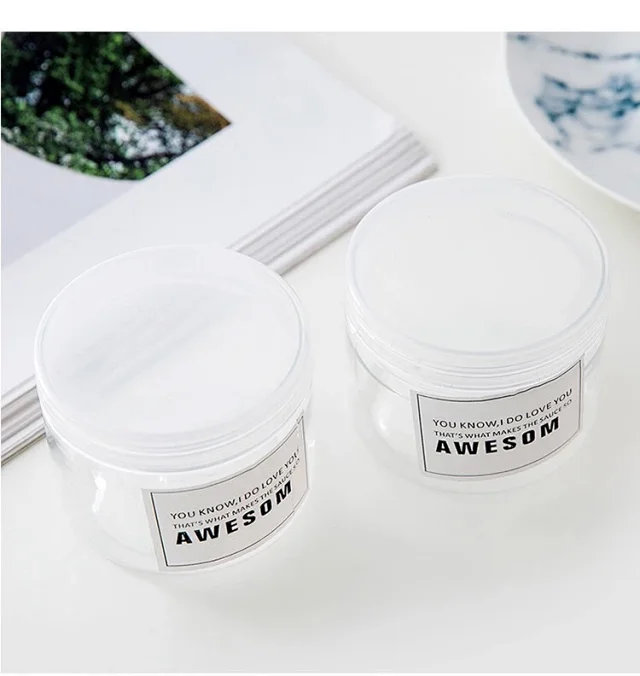 买二送一 韩国发饰收纳罐子英文标签简约收纳盒饰品塑料盒首饰防尘礼物盒