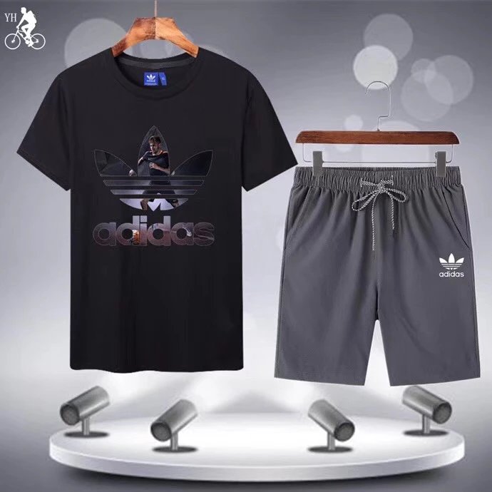 【特价包邮】阿迪达斯/Adidas 休闲运动短套装 奥戴尔冰丝纯棉 弹力柔软速干！尺码：M-4XL