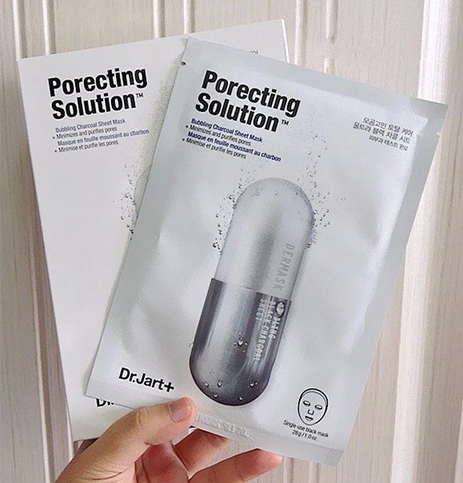 韩国dr.jart蒂佳婷银色药丸黑竹炭泡泡清洁面膜五片装 清洁收缩毛孔