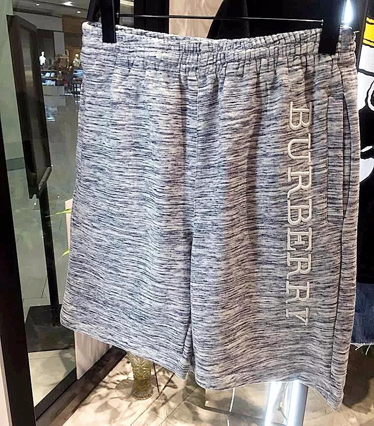 burberry/巴宝莉夏季新款刺绣logo棉质弹力腰围休闲运动短裤五分裤