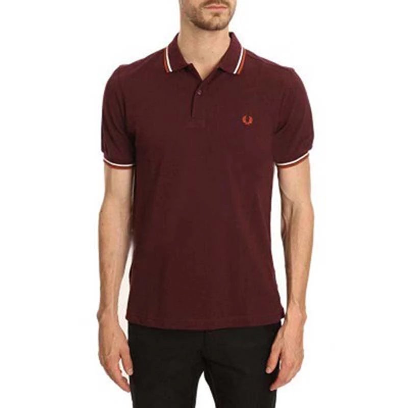Burgundy & Orange-White Stripe