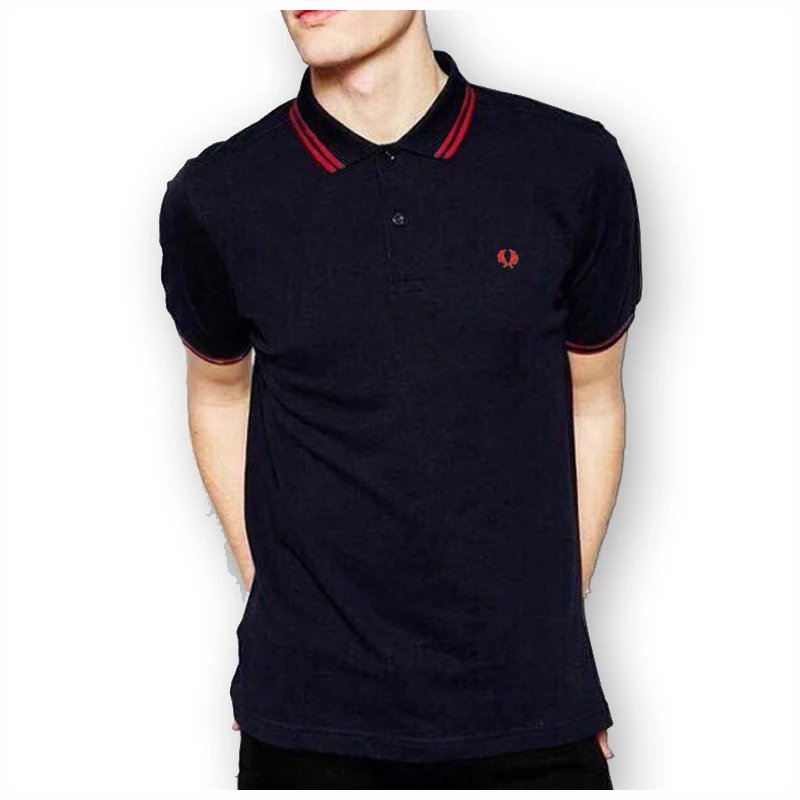 Navy Blue & Rose Red Stripe