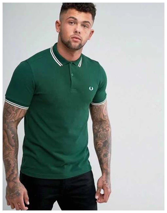 Dark Green & White Stripe