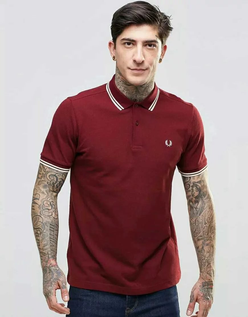 Burgundy & White Stripe