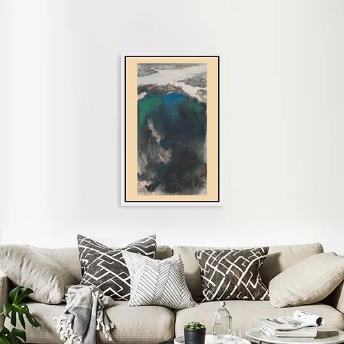 阔浦遥山-张大千-台北故宫博物馆艺术名作框画