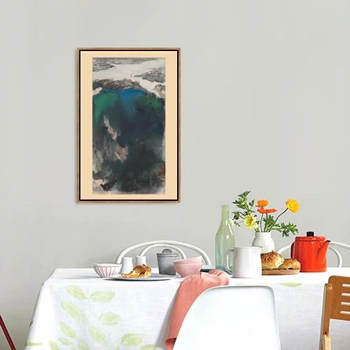珍藏 大名家 張大千 山水絵　觀山賞景 掛け軸　中華民国・故宮博物院館藏 阔浦遥山-张大千-台北故宫博物馆艺术名作框画