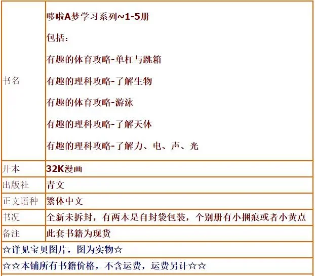 哆啦a梦学习系列 1 5册青文全新未拆封绝版现货 每套里都有一两本袋装趣味科学漫画 有趣的体育攻略 单杠与跳箱 游泳有趣的理科 攻略 了解天体 了解生物 了解力 电 光