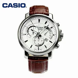 thumbnail for Casio/卡西欧男表三眼皮带防水石英表正品卡西欧手表男BEM-506L-7