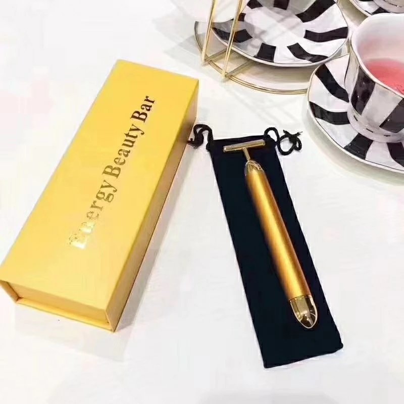 24K奢华黄金棒自带电池墙裂推荐每分钟6000次深层振动按摩 促进血液循环去掉浮肿的脸型 打造