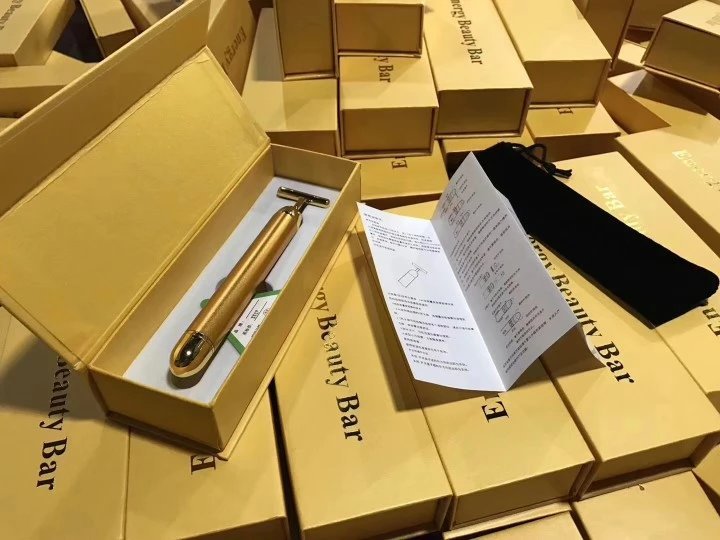 24K奢华黄金棒自带电池墙裂推荐每分钟6000次深层振动按摩 促进血液循环去掉浮肿的脸型 打造 8