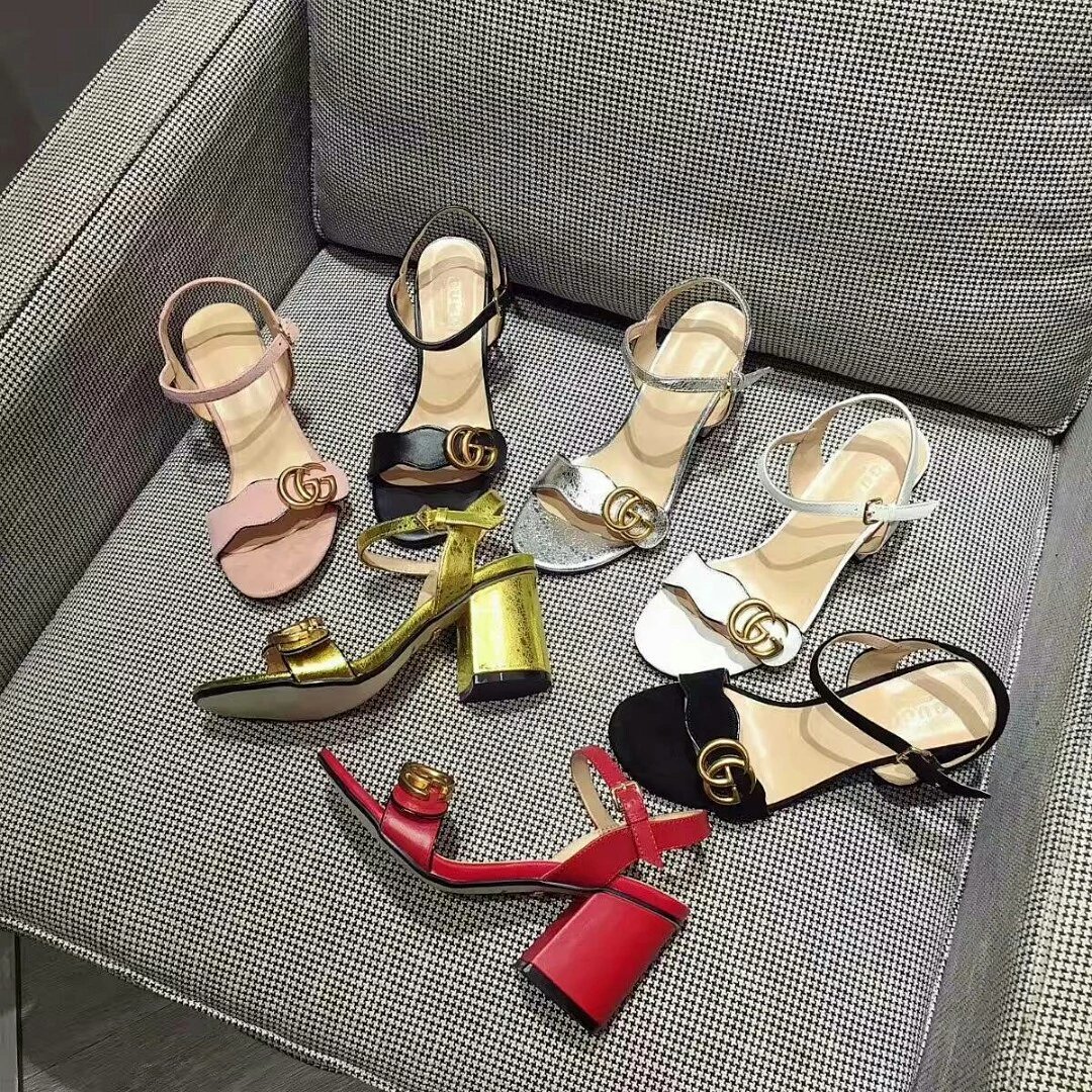 Gucci Double G High Heel Sandals for Women, Color Block, 9.5cm Heel, 7 Colors