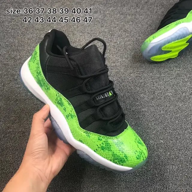 Air Jordan 11 Low 乔丹 乔11AJ11蛇纹竹叶青公牛528895-010