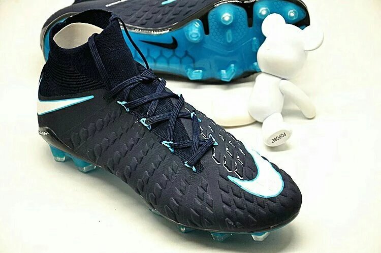 Hypervenom Phantom III DF FG Fire&Ice Football Shoes Toxic Edge 3 High Top Knitted Ice