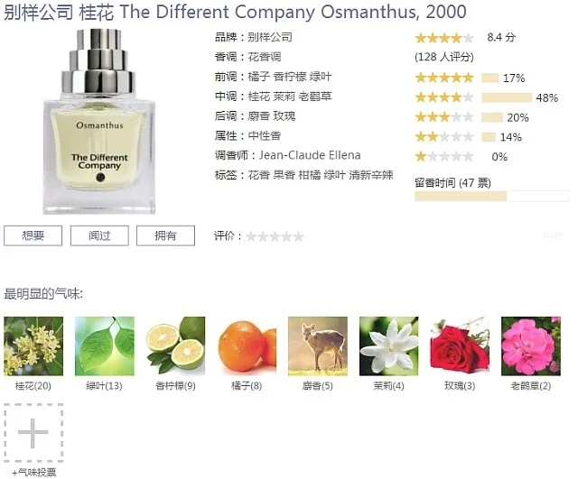 别样公司桂花非凡制造The Different Company Osmanthus 试香EDT 香水分