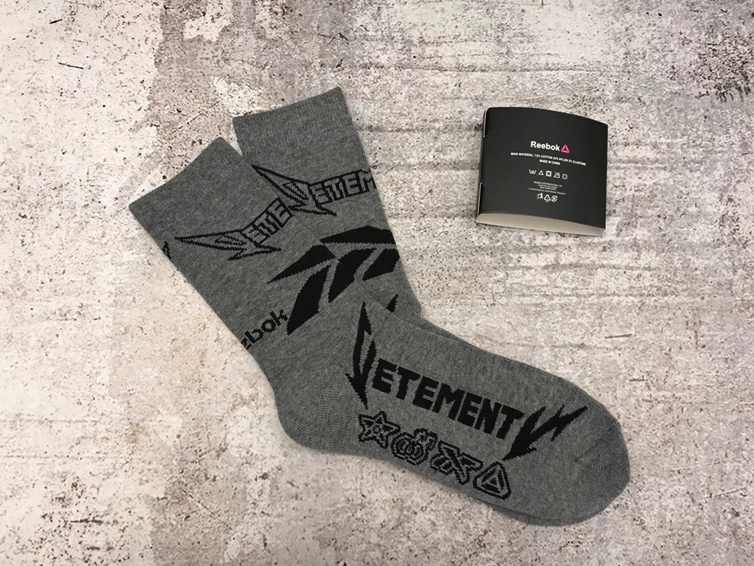 Reebok x Vetements Collaboration Logo Socks White - 9