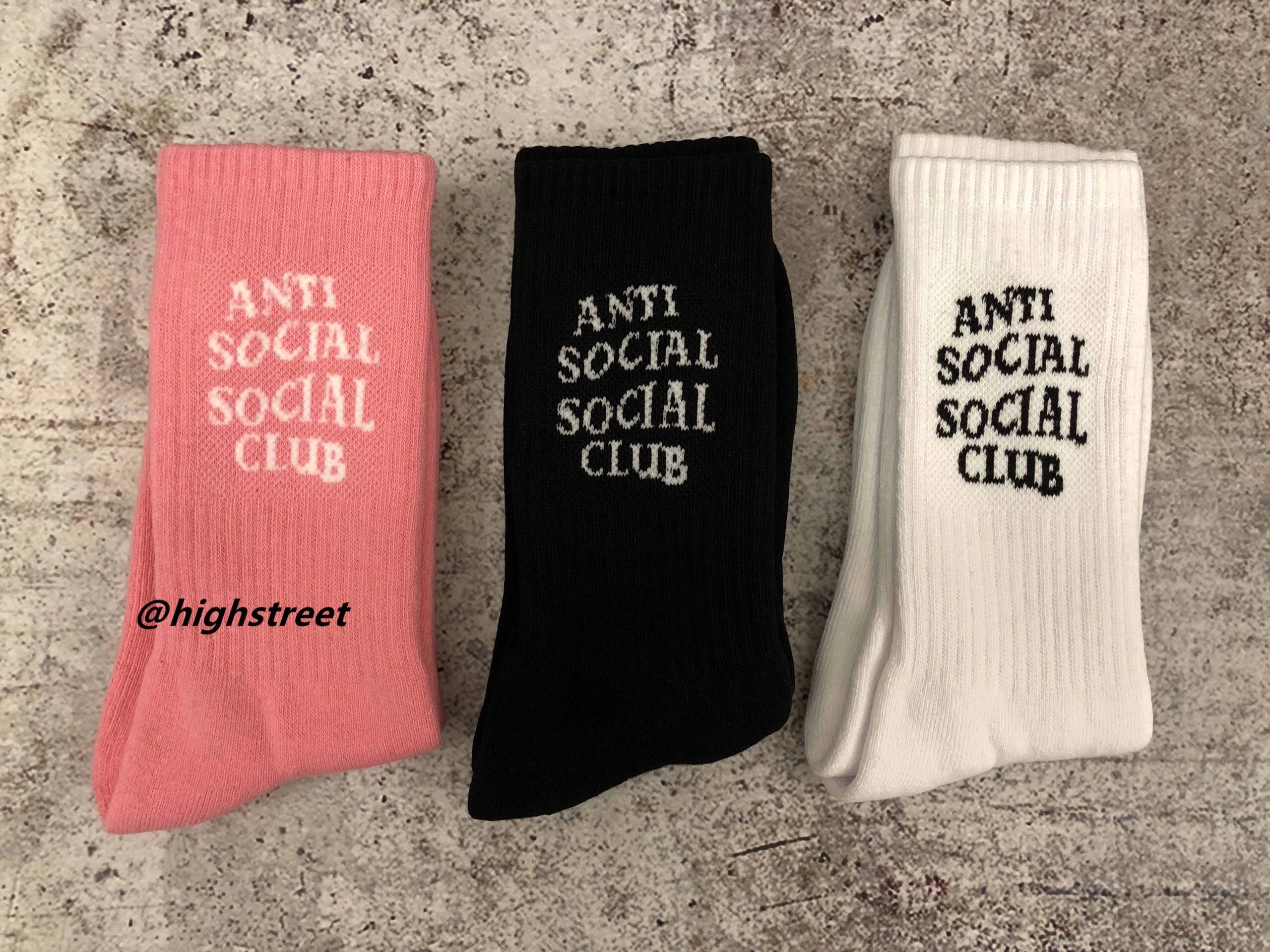 Anti Social Social Club Logo Socks Pink Socks - 3