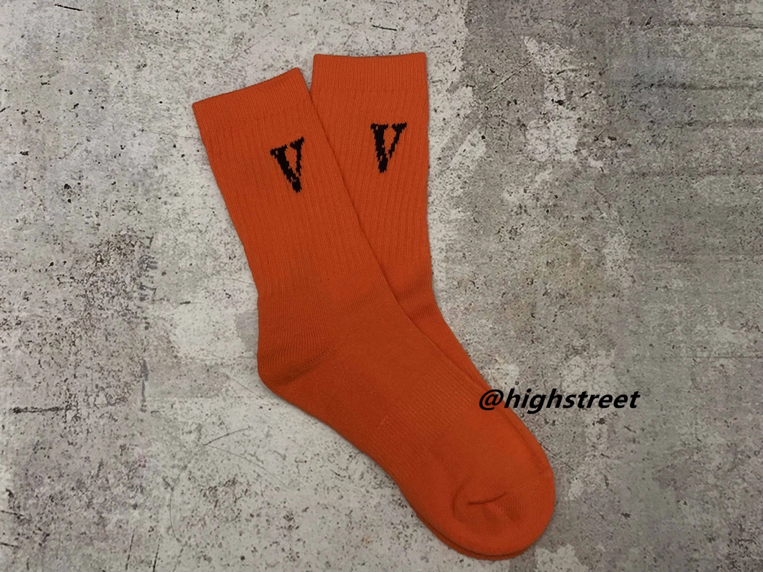 Valentino V Logo Crew Socks Orange - 4