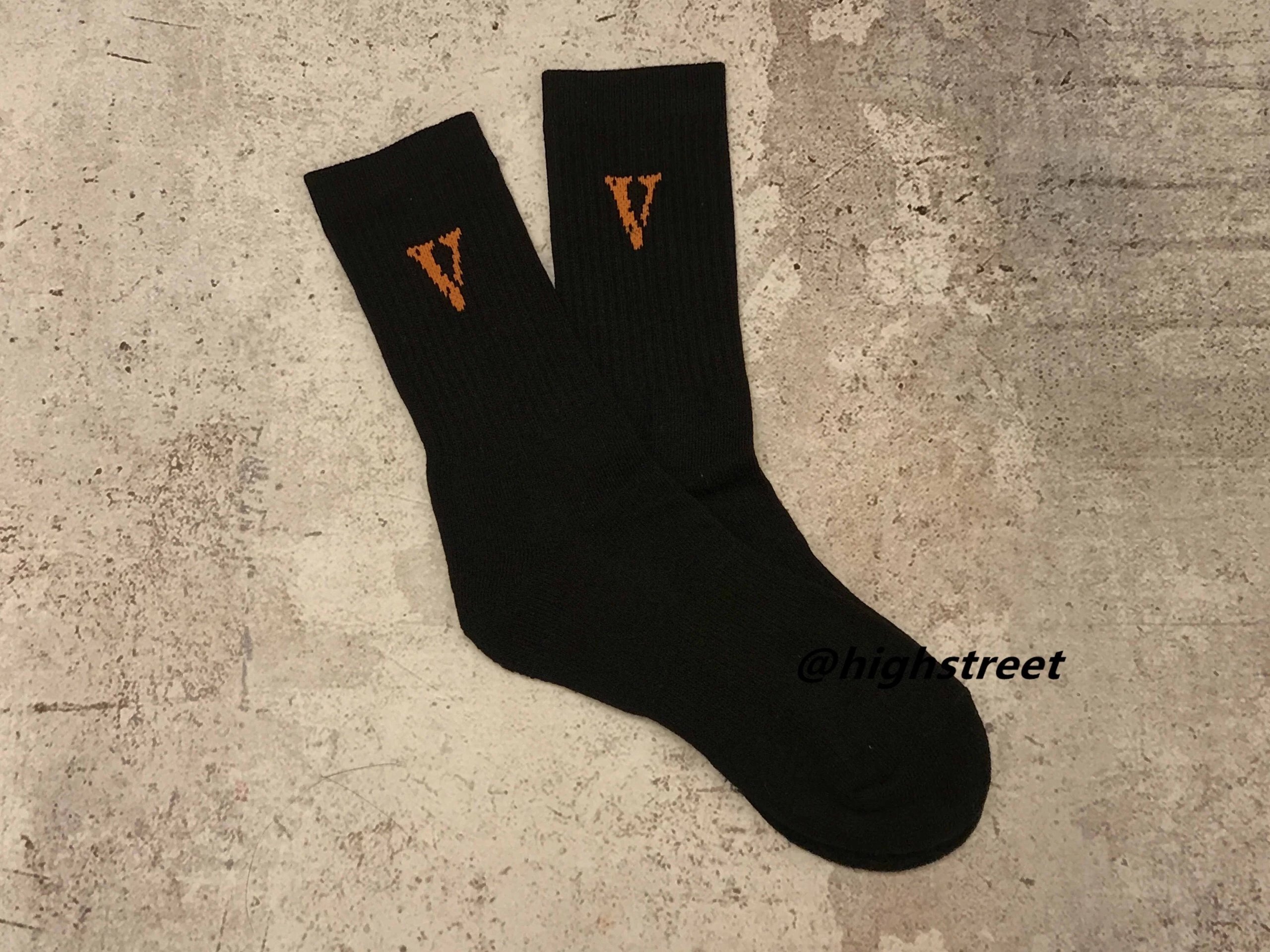 Valentino V Logo Crew Socks Orange - 3