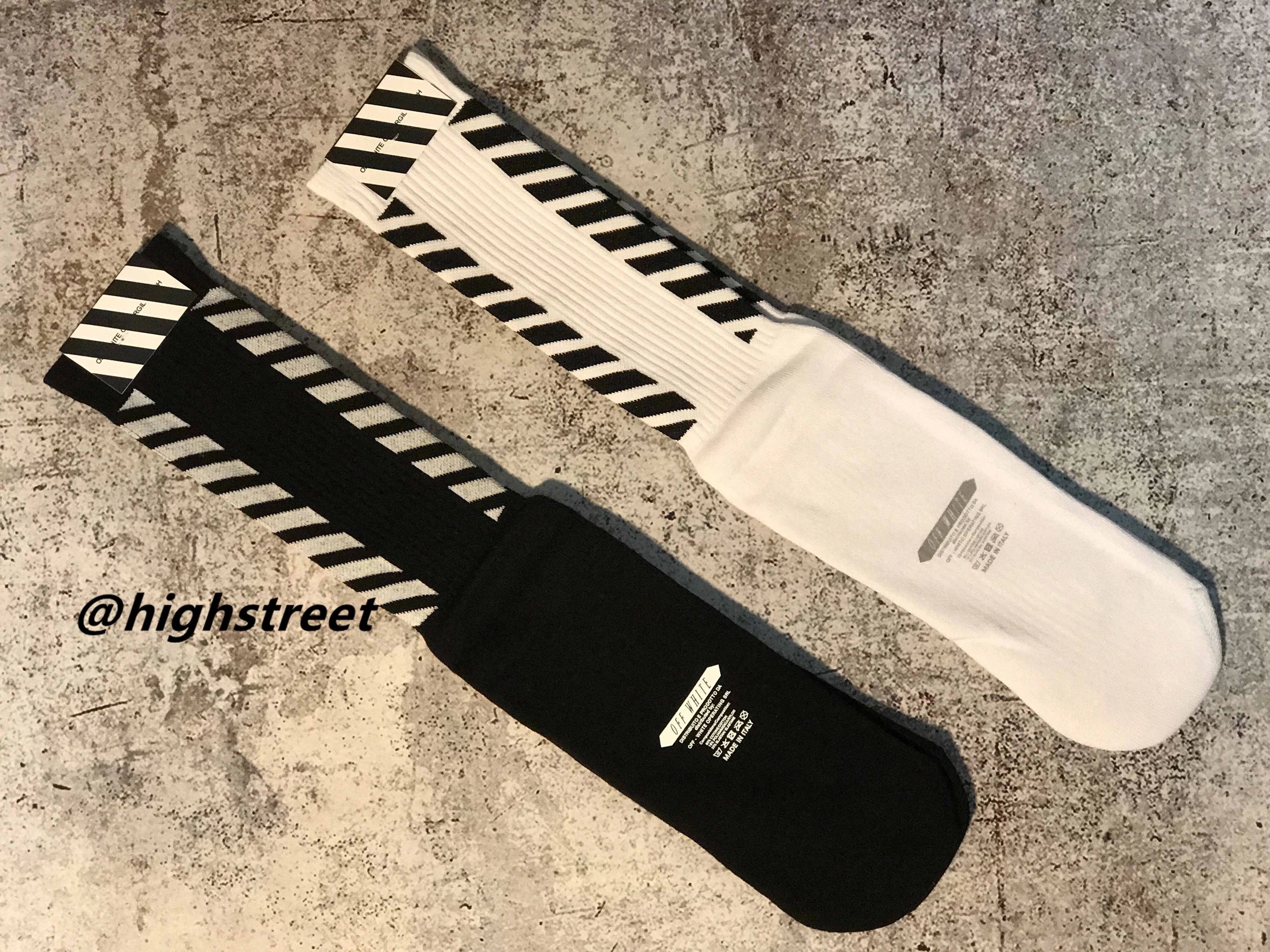 Off-White Diagonal Stripe Sock