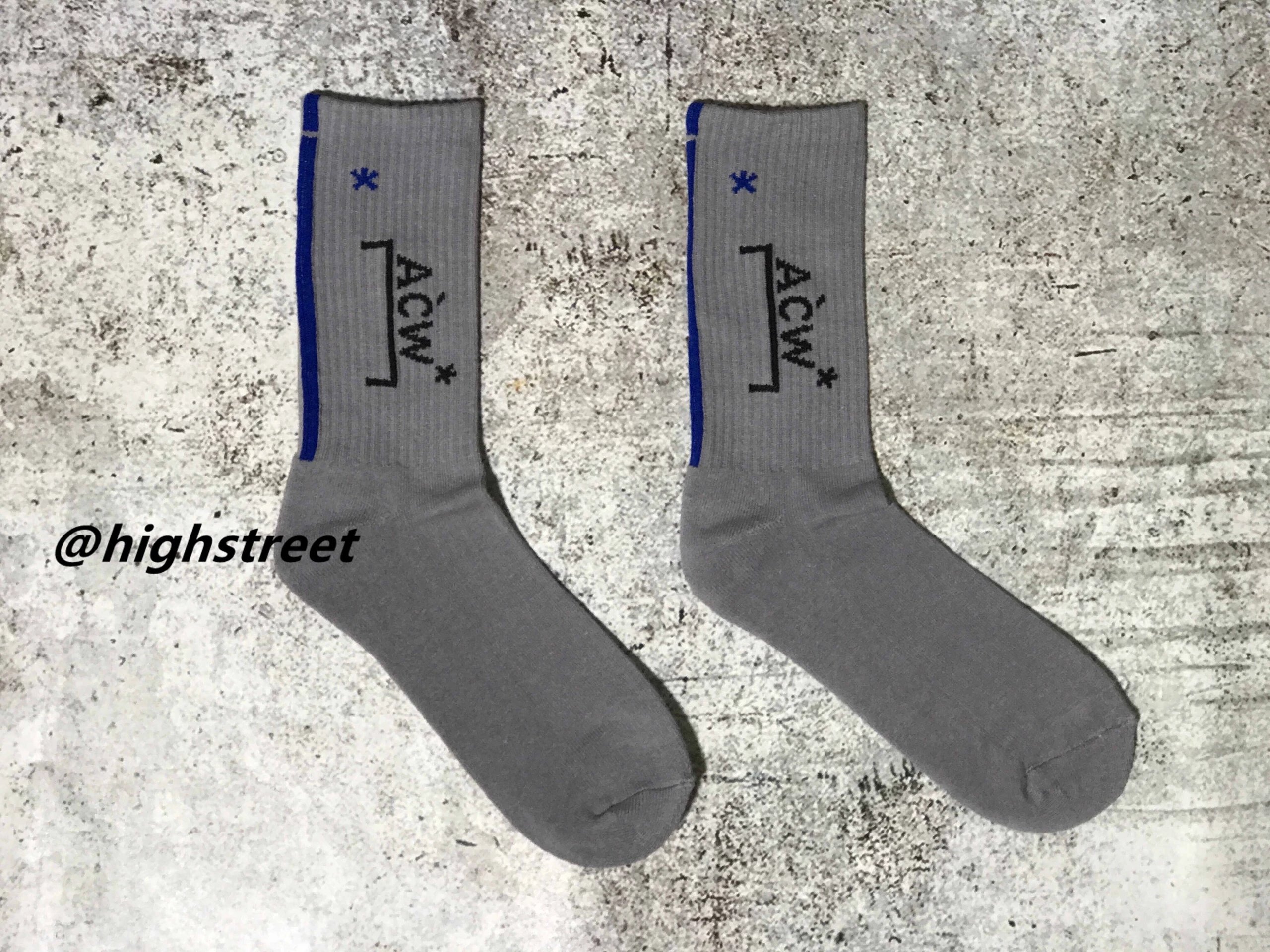 Design ACW Gray Socks with Yellow Stripe and Logo Socks - 5