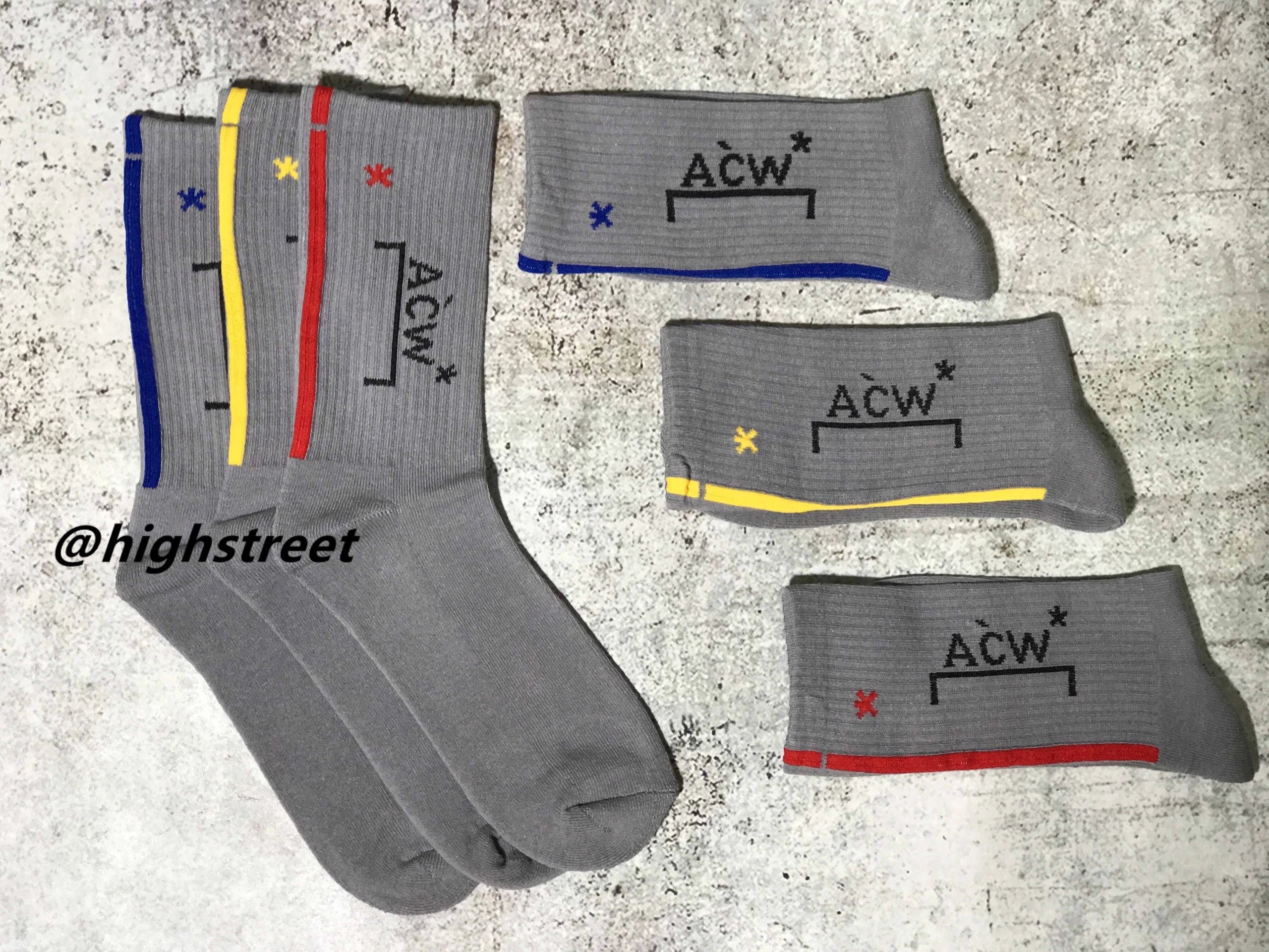 Design ACW Gray Socks with Yellow Stripe and Logo Socks - 4