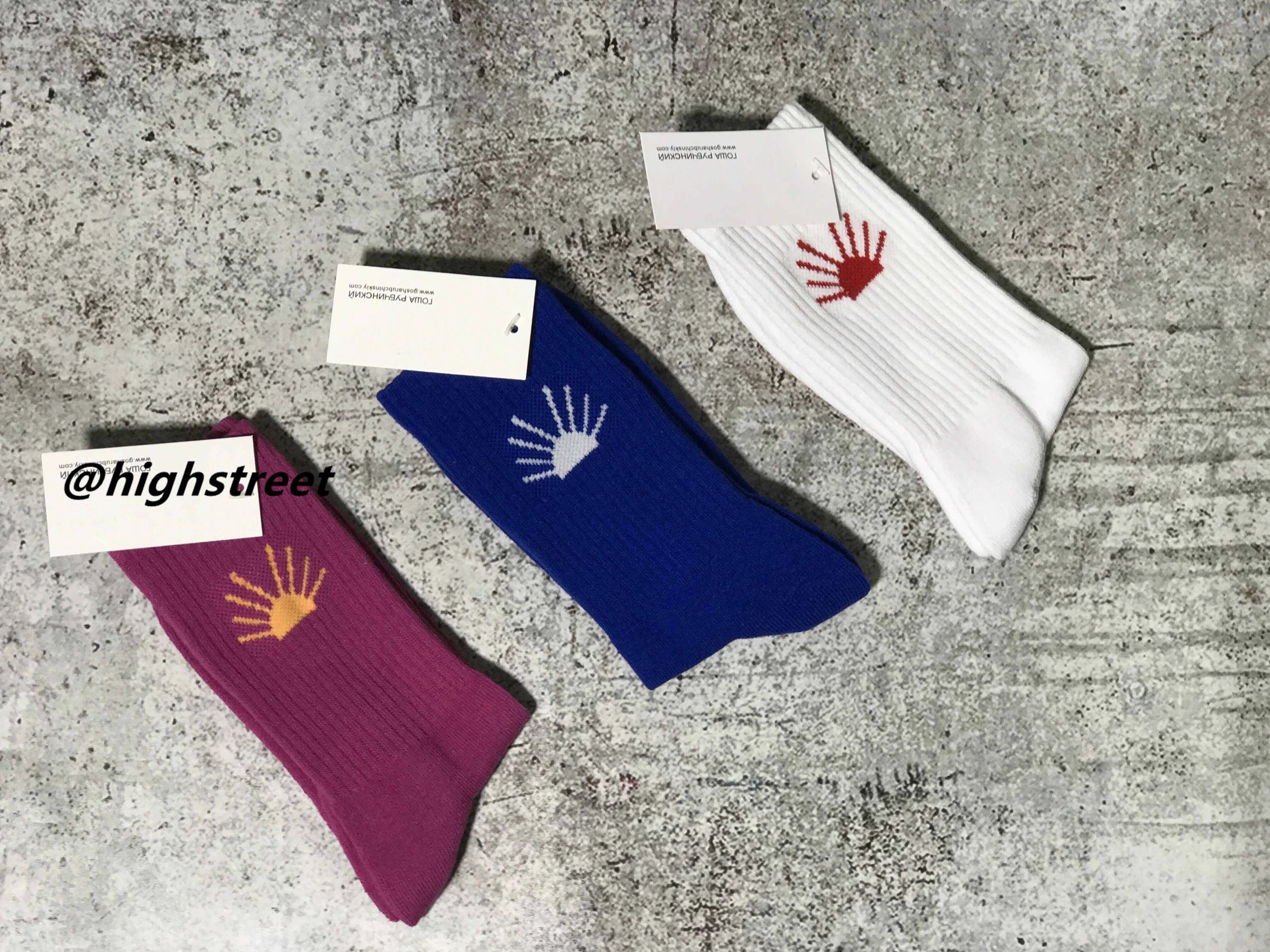 Design Gosha Rubchinskiy Sun Logo Socks Magenta Socks - 2