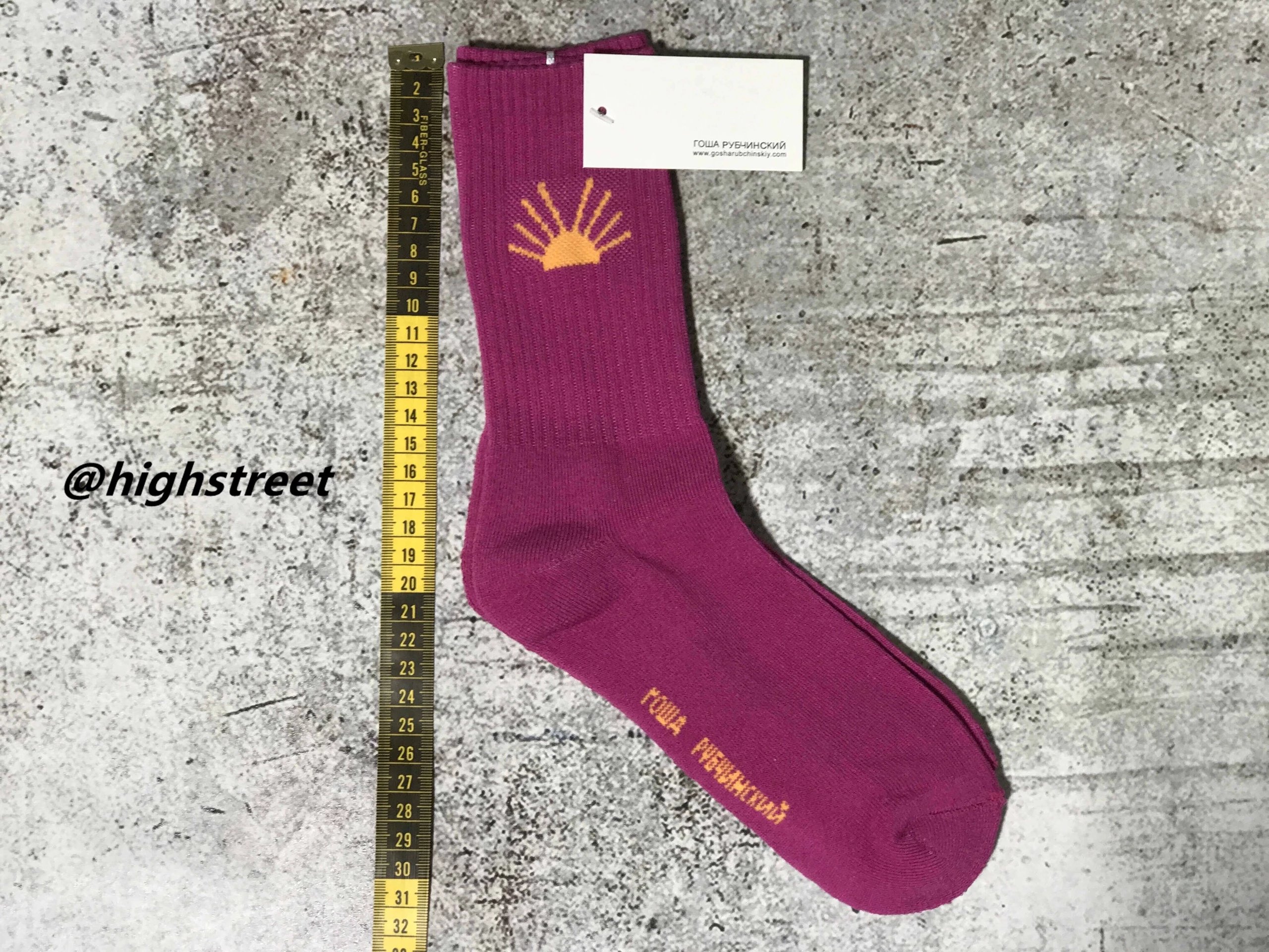 Design Gosha Rubchinskiy Sun Logo Socks Magenta Socks - 9