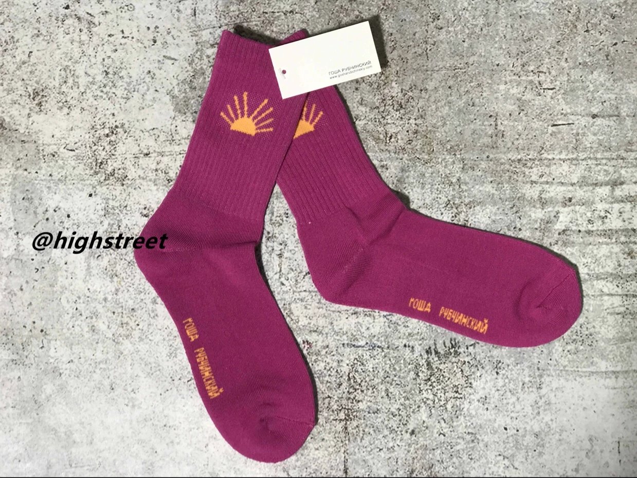 Design Gosha Rubchinskiy Sun Logo Socks Magenta Socks