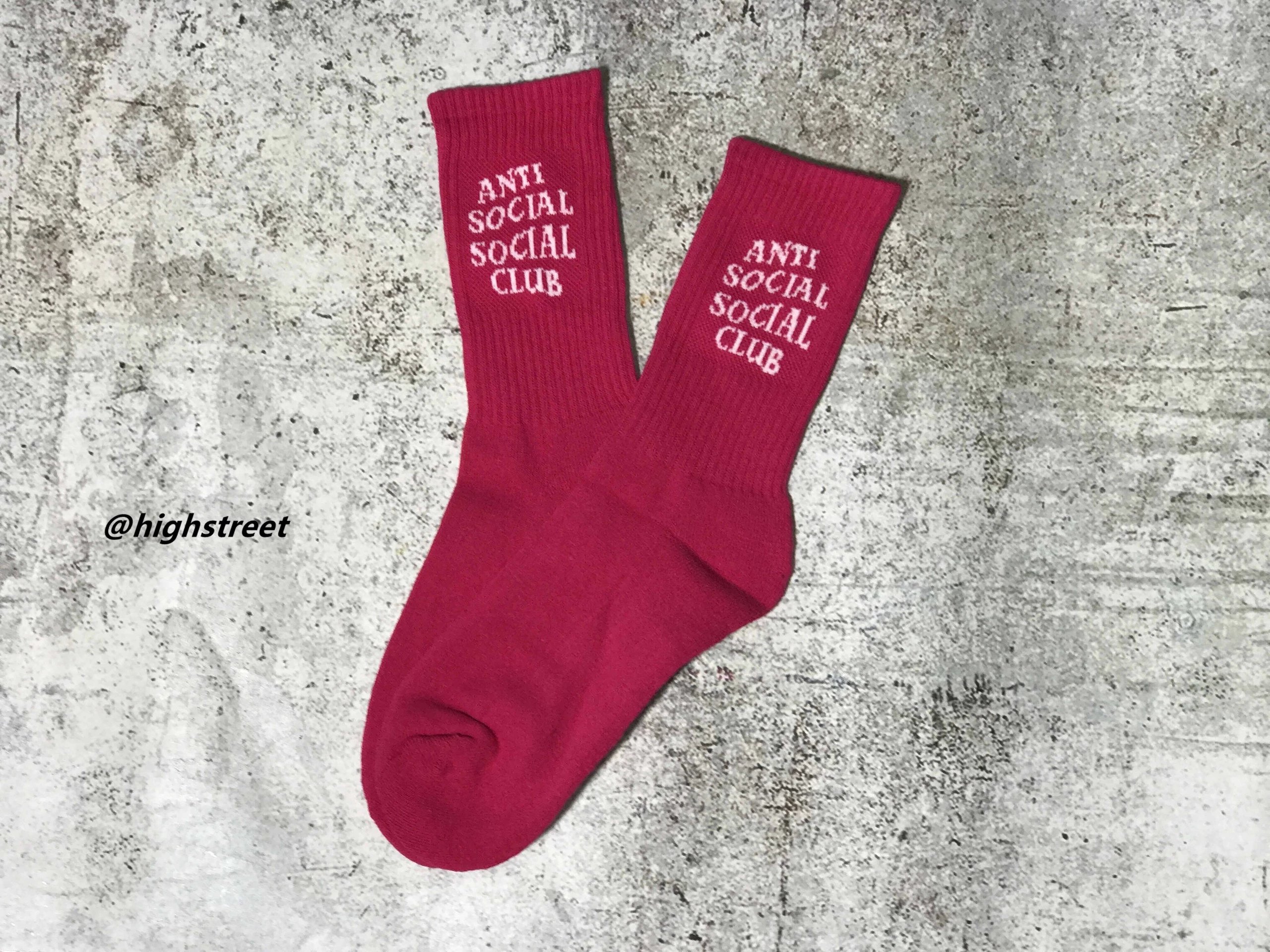 Anti Social Social Club Logo Socks Pink Socks - 11